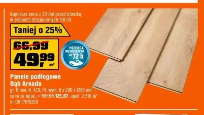 Panele podłogowe Dąb Arnado promocja w OBI