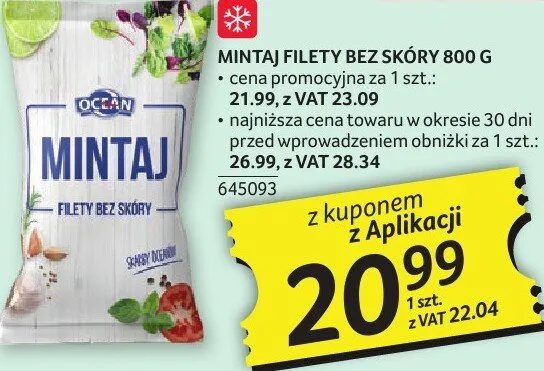 Mintaj filety bez skóry promocja w Selgros