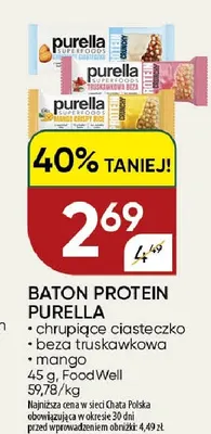 Baton Protein Purella chrupiące ciasteczko promocja w Chata Polska