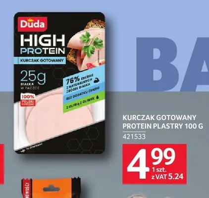 Kurczak gotowany protein plastry Duda promocja w Selgros