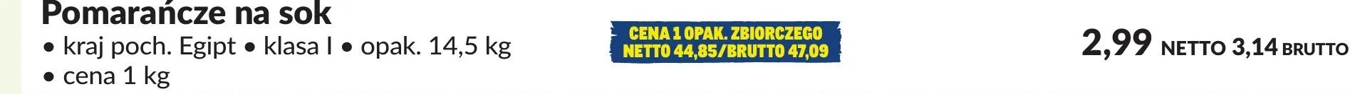 Pomarańcze na sok promocja w Makro