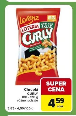 Chrupki Curly Peanut Classic promocja w Carrefour Express