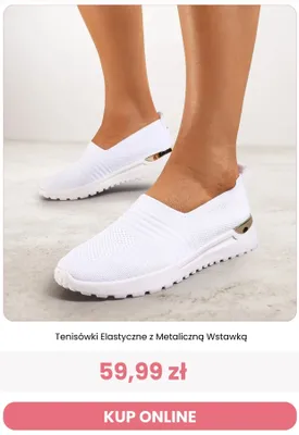 Tenisówki elastyczne z metaliczną wstawką promocja w Renee