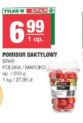 Pomidory daktylowe Spar promocja w SPAR