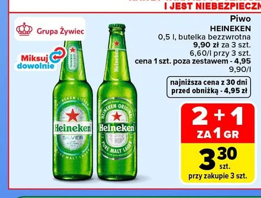 Piwo Heineken Silver promocja w Carrefour