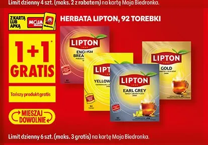 Herbata czarna Lipton Earl Grey promocja w Biedronka