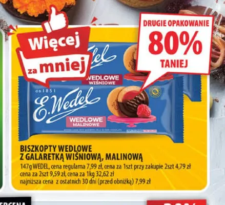 Biszkopty Wedlowe z galaretką malinową E.Wedel promocja w Arhelan