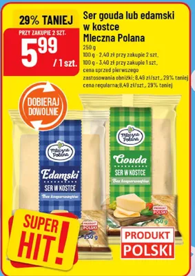 Ser gouda lub edamski w kostce promocja w POLOmarket