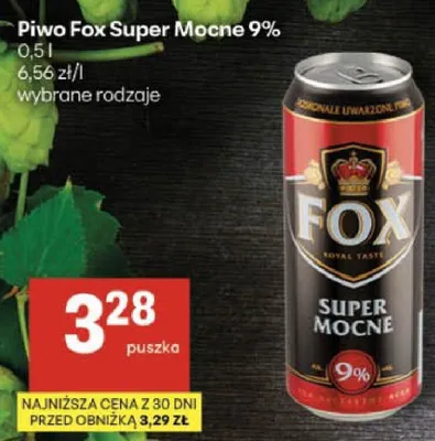Piwo Fox Super Mocne 9% 0,5l promocja w Delikatesy Centrum