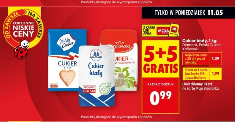 Cukier biały promocja w Biedronka