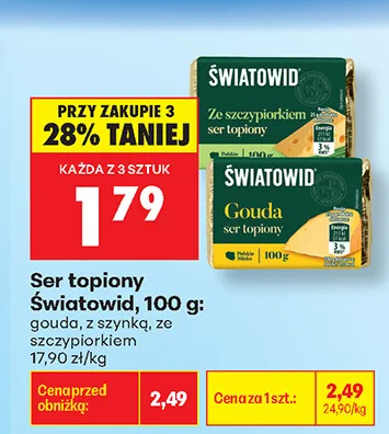 Ser topiony z szynką Światowid promocja w Biedronka