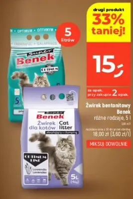 Żwirek bentonitowy różne rodzaje promocja w Dealz