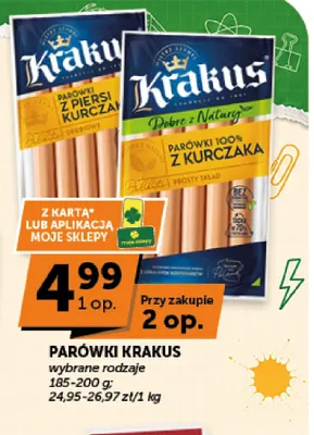 Parówki z piersi kurczaka Krakus promocja w Euro Sklep