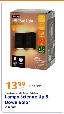 Lampy ścienne Up & Down Solar 2-pak promocja w Action