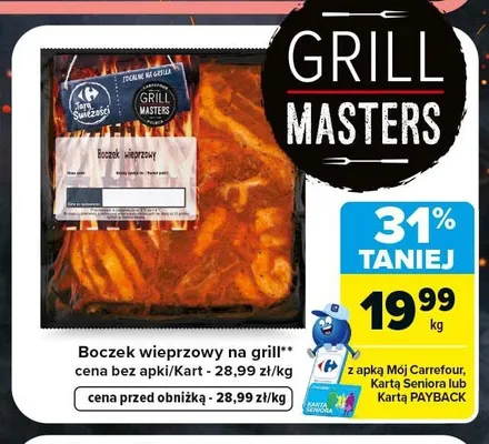 Boczek wieprzowy na grill promocja w Carrefour