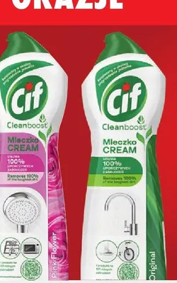 Mleczko Cif Cleanboost Cream Pink Flower promocja w Intermarche