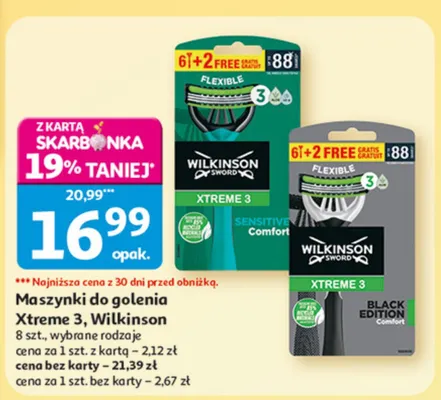 Maszynki do golenia Xtreme 3 wybrane rodzaje promocja w Auchan