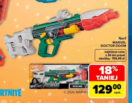 Wyrzutnia Nerf Marvel Doctor Doom promocja w Carrefour