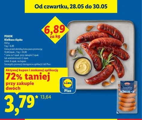 Kiełbasa śląska PIKOK promocja w Lidl