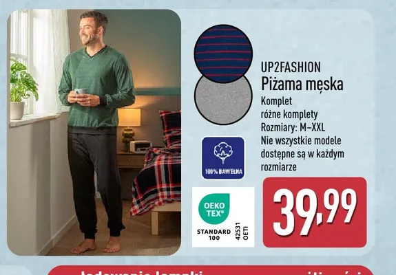 Piżama męska Up2fashion promocja w Aldi