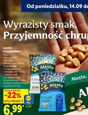 Orzeszki ziemne Alesto promocja w Lidl