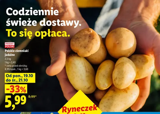 Ziemniaki polskie jadalne promocja w Lidl