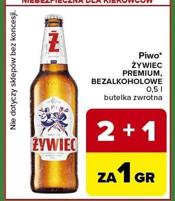 Piwo Żywiec Premium bezalkoholowe promocja w Carrefour Express