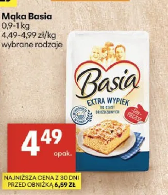 Mąka Basia Extra Wypiek promocja w Delikatesy Centrum
