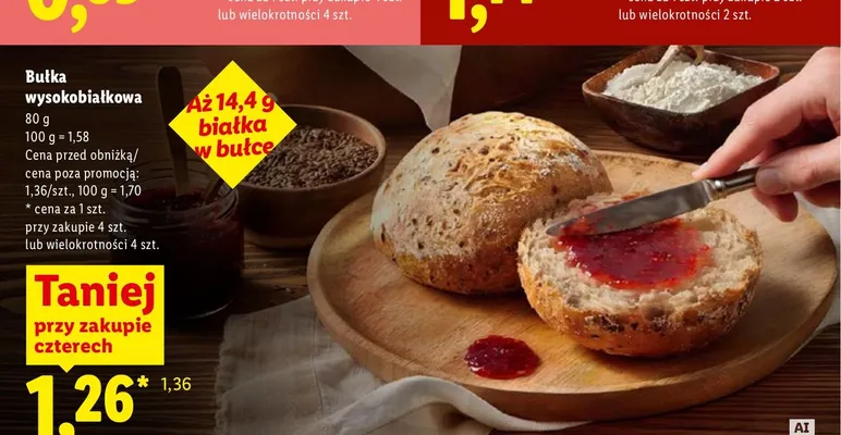 Bułka wysokobiałkowa promocja w Lidl