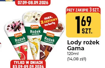 Lody rożek czekoladowy Gama promocja w Społem Częstochowa