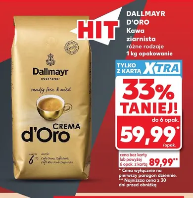Kawa ziarnista Dallmayr d'Oro promocja w Kaufland