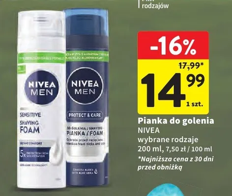 Pianka do golenia wybrane rodzaje promocja w Intermarche
