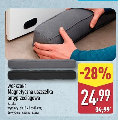 Magnetyczna uszczelka antyprzeciągowa WORKZONE szara promocja w Aldi