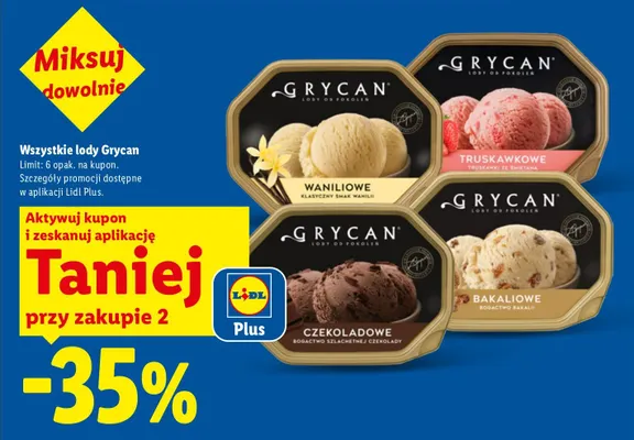 Lody bakaliowe Grycan promocja w Lidl