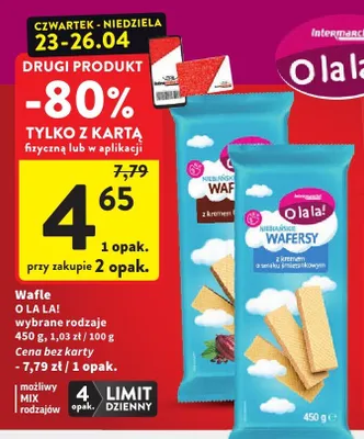 Wafle O La La! promocja w Intermarche
