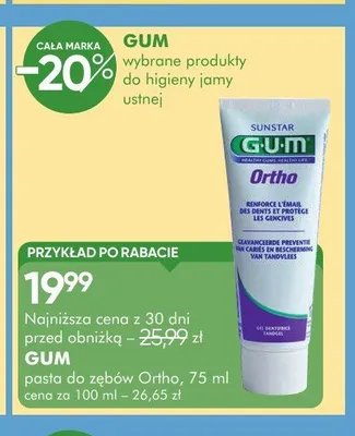 Pasta do zębów GUM Ortho promocja w Super-Pharm