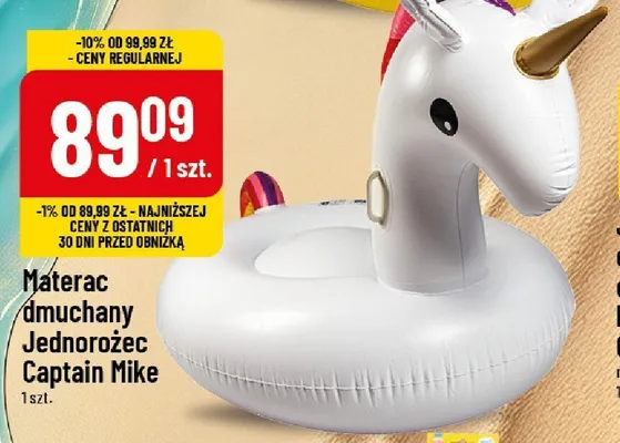 Materac dmuchany Jednorożec Captain Mike promocja w POLOmarket