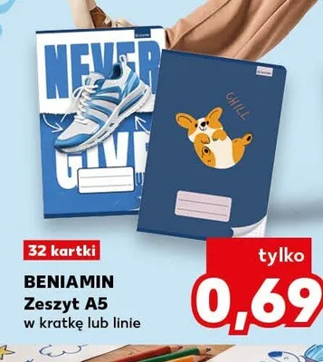 Zeszyt A5 w linie Beniamin 32 kartki promocja w Kaufland