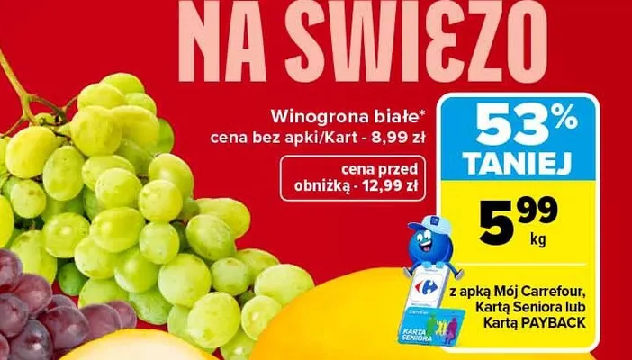 Winogrona białe promocja w Carrefour