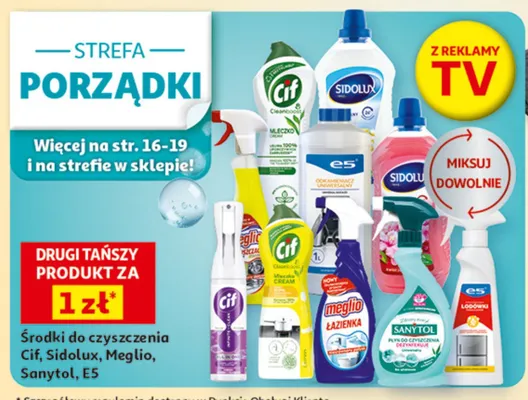 Środki do czyszczenia Cif, Sidolux, Meglio, Sanytol, E5 promocja w Auchan