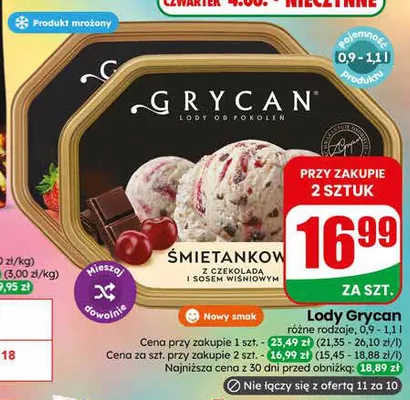 Lody Grycan promocja w Dino