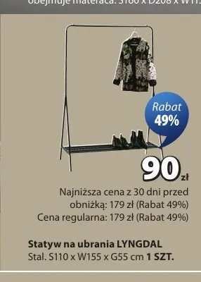 Statyw na ubrania Lyngdal promocja w Jysk