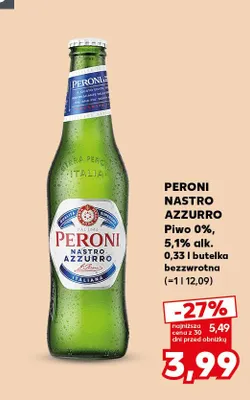 Piwo 5,1% alk. Peroni Nastro Azzurro promocja w Kaufland