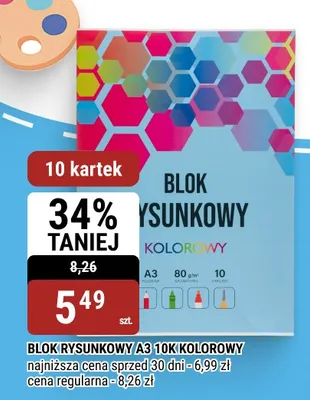 Blok rysunkowy A3 10k kolorowy promocja w bi1