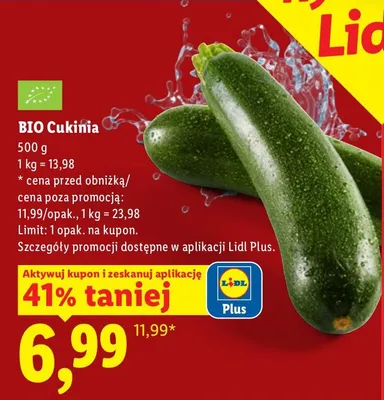 Cukinia BIO promocja w Lidl