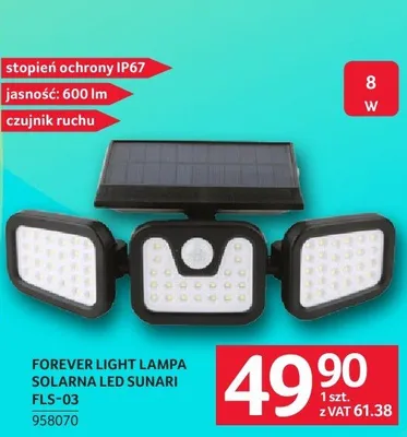 Lampa solarna LED Forever Light FLS-03 8 W promocja w Selgros