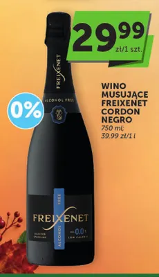 Wino bezalkoholowe musujące Freixenet Cordon Negro promocja w Groszek