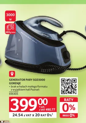 Generator pary Gorenje SGD3000 promocja w Selgros