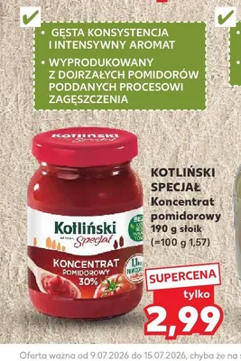 Koncentrat pomidorowy 30% Kotliński Specjał promocja w Kaufland