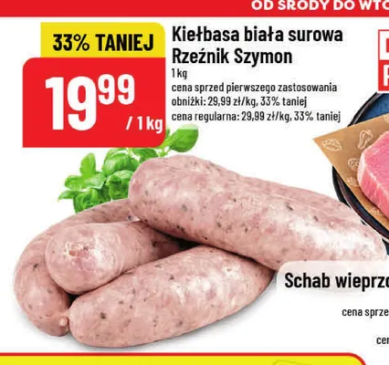 Kiełbasa biała surowa Rzeźnik Szymon promocja w POLOmarket